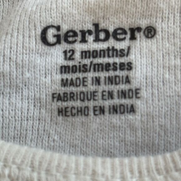 Gerber Baby Size 12 Months 100% Cotton White Zoo Animals Onesie Sleep Comfort - Picture 5 of 9